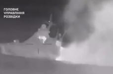 ГУР показало відео знищення російського корабля «Сєргєй Котов»