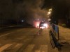 У Львові палаюче таксі паралізувало проїзд