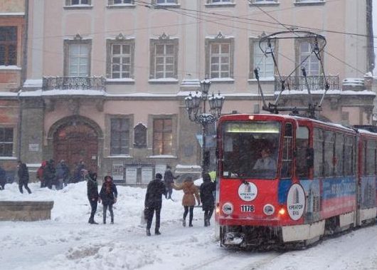 трамвай зима